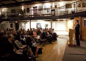 Anderson Transgender Conference people listening to talk in the gentile gallery
