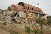 destroyed church in syria