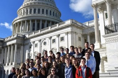 center for leadership group photo in front of the DC courthouse