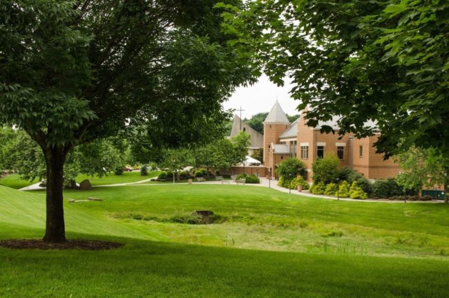 hillside under tree view of JC Williams Center